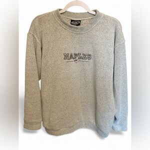 Exist Sports Line Naples‎ Florida Sweatshirt Mens Medium Grey Marl Pullover Crew
